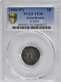 1072 1074 Great Britain Penny PCGS VF 30, S-1253, Rare 2 Sceptres Variety