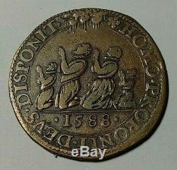 1588 Great Britain Sinking of the Spanish Armada AE Jeton Coin RARE
