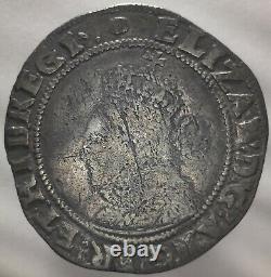 1592 Great Britain 6D Sixpence S-2578B Tun ELIZABETH Rare Full Flan Silver coin