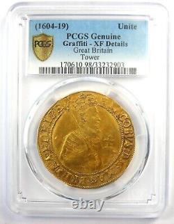 1604-19 England Britain James I Gold Unite Coin PCGS XF Details EF Rare Coin