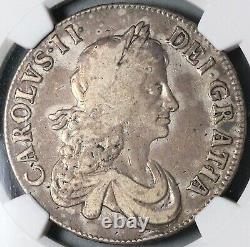 1668/7 NGC F 12 Charles II Crown Rare Overdate Great Britain Coin (23031101C)