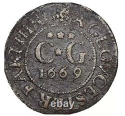 1669 Gloucester Trade Token. Farthing, Great Britain. Rare