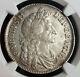 1673, Great Britain, Charles Ii. Silver Half Crown Coin. Very Rare! Ngc Au+