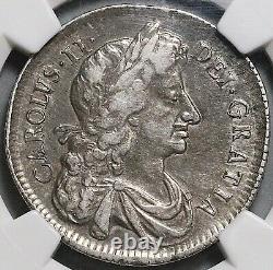 1674 NGC VF 25 Charles II 1/2 Crown Rare Great Britain Silver Coin (23030301C)