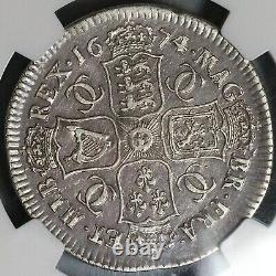 1674 NGC VF 25 Charles II 1/2 Crown Rare Great Britain Silver Coin (23030301C)