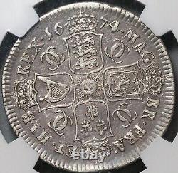 1674 NGC VF 25 Charles II 1/2 Crown Rare Great Britain Silver Coin (23030301C)