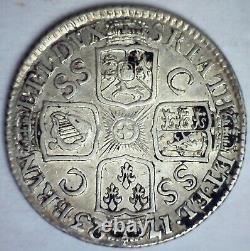 1723 Great Britain SSC Silver Shilling Coin French Arms At Date Variety RARE