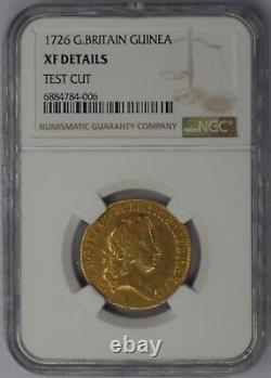 1726 Great Britain Guinea Gold Coin Certified NGC XF Details Very Rare SL430