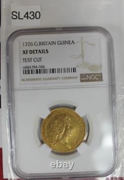 1726 Great Britain Guinea Gold Coin Certified NGC XF Details Very Rare SL430