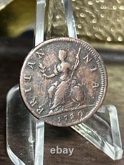 1730 GREAT BRITAIN Farthing Coin KM# 572 RARE