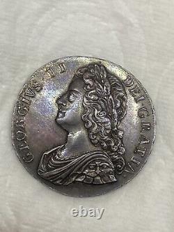 1736 Great Britain? Silver Crown Plumes & Roses George II -GORG TONING! RARE