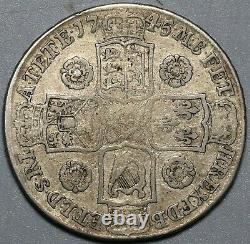 1745/3 George II 1/2 Crown Great Britain Rare Overdate Silver Coin (21100701C)