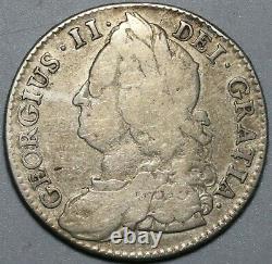 1745/3 George II 1/2 Crown Great Britain Rare Overdate Silver Coin (21100701C)