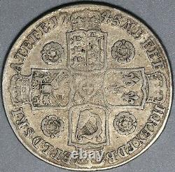 1745/3 George II 1/2 Crown Great Britain Rare Overdate Silver Coin (21100701R)
