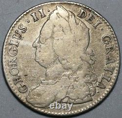 1745/3 George II 1/2 Crown Great Britain Rare Overdate Silver Coin (21100701R)