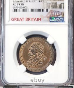 1794 Great Britain 1/2 Penny D&h 39 Somersetshire Heath Bath Ngc Au 58 Bn Rare