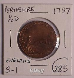 1797 GREAT BRITAIN Perthshire 1/2 Penny Token TAY BRIDGE John Farrier DH2 RARE