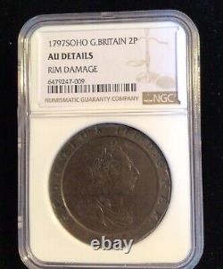 1797 Soho Great Britain 2P NGC AU Details RARE