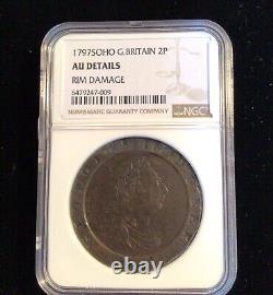 1797 Soho Great Britain 2P NGC AU Details RARE