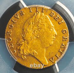 1802, Great Britain, George III. Rare Gold 1/2 Guinea Coin. (4.19gm) PCGS AU-53