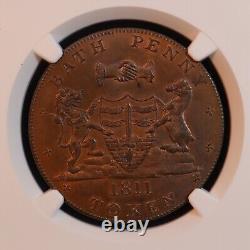 1811 Great Britain Bath Whitchurch & Dore Penny Token -NGC MS64 -Rare Top POP