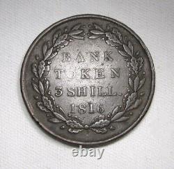 1816 Great Britain Bank Token 3 Shilling KM# Tn5 RARE Key Date! AN529
