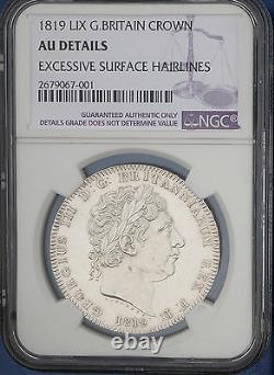 1819 LIX Great Britain Silver Crown KM# 675 S. 3787 NGC AU George III Rare Coin