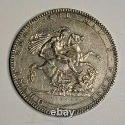 1819 LIX Silver Great Britain Crown George III Coin Extra Fine/au Rare