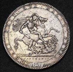 1820 LX UK Great Britain Crown KM# 675 Sterling Silver George III Coin RARE