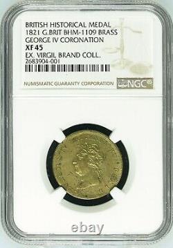 1821 Great Britain George IV Coronation Medal NGC XF 45 Ex. Virgil Brand RARE