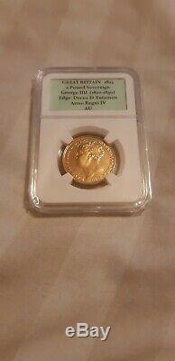 1823 GREAT BRITAIN London 2 Pound Sovereign Very Rare Gold Coin High Grade