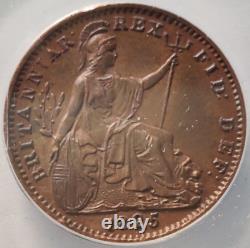 1825 Great Britain 1/4p Farthing Certified AU 55 Details by ANACS Rare Coin 3B