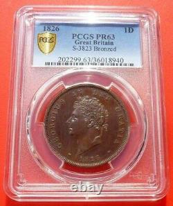 1826 Great Britain George IV Proof Penny, PCGS PR63 Rare