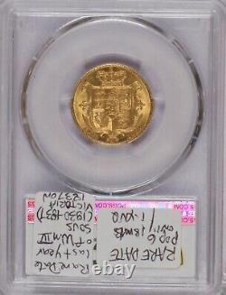 1837 Great Britain Sovereign PCGS AU58. Rare