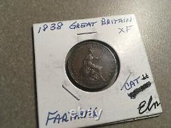 1838 Great Britain 1 Farthing Coin Queen Victoria Rare Condition # 291L