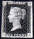 1840 1d Penny Black Very Rare Sg1 Plate 10 Mint Unused Cat Price £25,000+