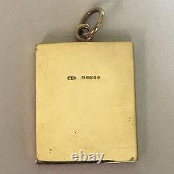 1840 Rare Penny Black Stamp 9ct gold cased Collector Stamp Book Pendant Charm