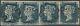 1840 Sg5 2d Blue Plate 1 Rare Strip Of 4 Scottish Maltese Crosses Variety He/hh