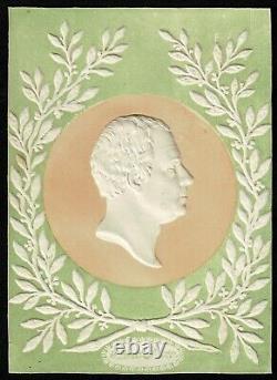 1840 c. Whiting Royal Cameo of Sir Walter Scott Embossed Design Fine and Rare
