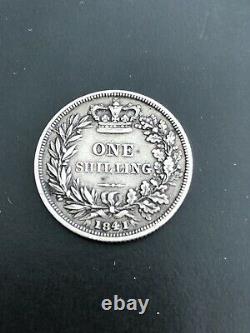 1841 Great Britain Silver Shilling VERY RARE Only 875,000 Minted