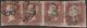 1841 Sg7 1d Red Brown Black Plate 9 Manchester Fish Tails Strip Of 4 Rare