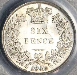 1842 PCGS MS 63 Victoria 6 Pence Great Britain OGH Rare Silver Coin (23111102C)