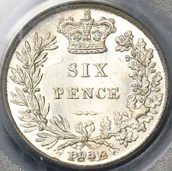 1842 PCGS MS 63 Victoria 6 Pence Great Britain OGH Rare Silver Coin (23111102C)