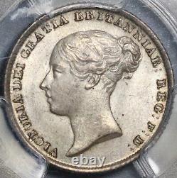 1842 PCGS MS 64 Victoria 6 Pence Great Britain Rare Silver Coin (21092301D)
