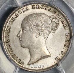 1842 PCGS MS 64 Victoria 6 Pence Great Britain Rare Silver Coin (21092301D)