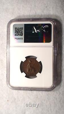 1843 Great Britain 1/4 Penny NGC XF40 BN RARE ARABIC 1 IN DATE 1/4P Coin
