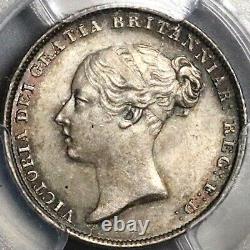 1845 PCGS MS 64 Victoria 6 Pence Great Britain Silver Rare Coin (22110401C)