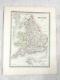1846 Antique Map Of England Great Britain Rare Hand Coloured Engraving