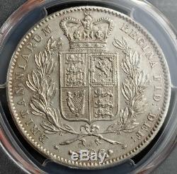 1847, Great Britain, Queen Victoria. Large Silver Crown Coin. Rare! PCGS AU+