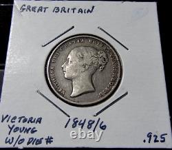 1848/6 Great Britain British One Shilling Rare World England Coin